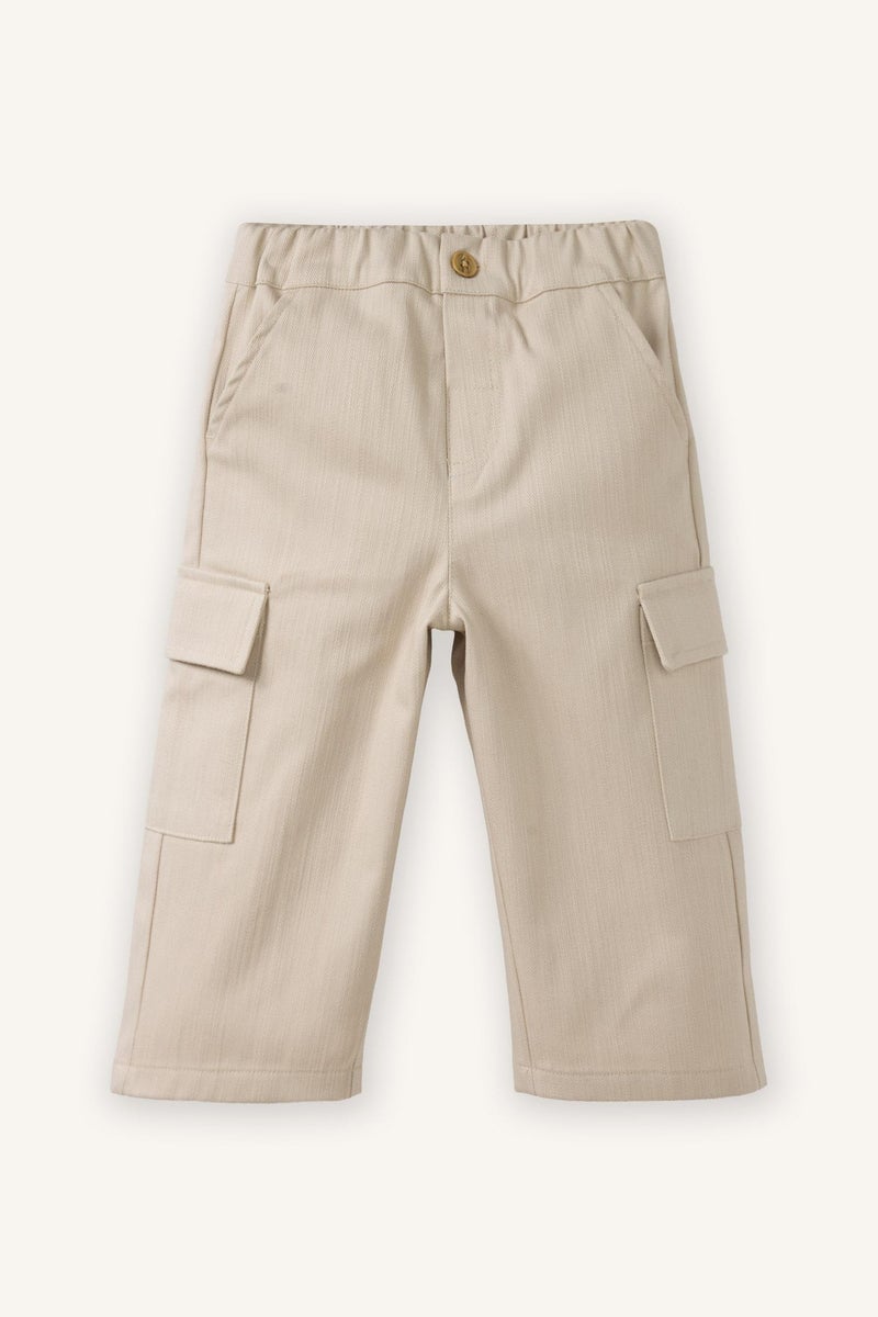 DeFacto Beige BabyBoy Baby Boy Loose Fit Cotton Trousers Casual - Image 2